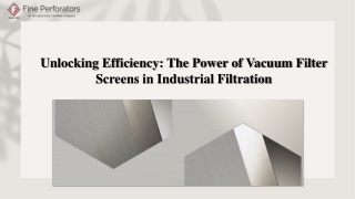 Unlocking Efficiency: The Power of Vacuum Filter Screens in Industrial Filtration