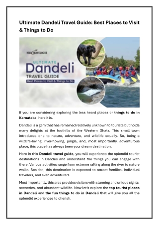 Dandeli Uncovered: Top Attractions & Adventure Activities