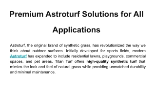 Premium Astroturf Solutions for All Applications