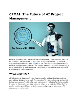 CPMAI_ The Future of AI Project Management