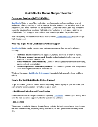QuickBooks Online Support: Helping You Navigate Your Finances with Confidence