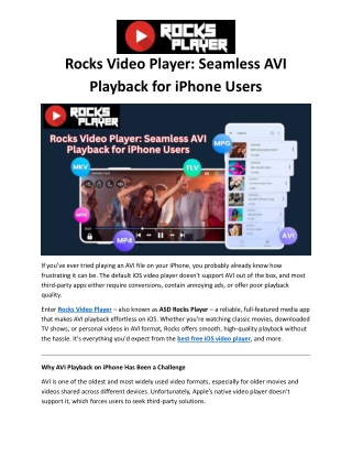 Best Free iOS Video Player - ASD Rocks Player
