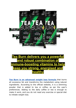 Tea Burn: Transform Your Daily Tea into a Metabolism-Boosting Powerhouse