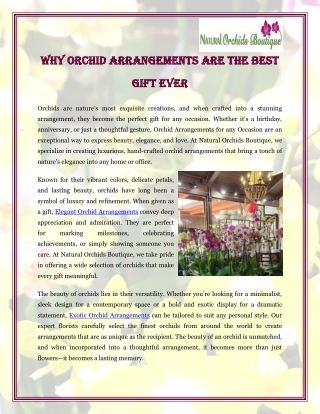 Why Orchid Arrangements Are the Best Gift Ever