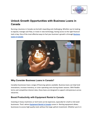 Unlock Growth Opportunities with Business Loans in Canada