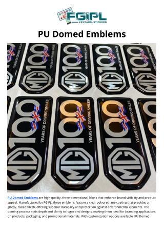 PU Domed Emblems
