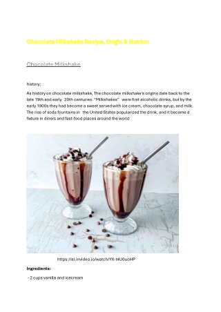 Chocolate Milkshake Recip1