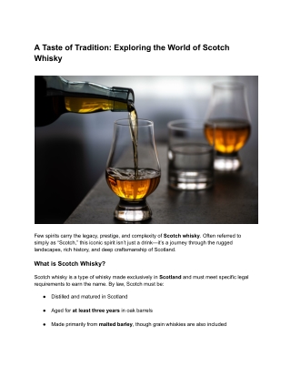 A Taste of Tradition_ Exploring the World of Scotch Whisky