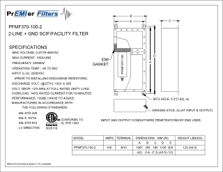 PFMF370-100: Compact 100A 2-Line EMI Filter for Demanding Systems