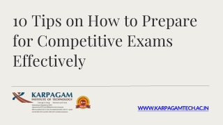 10 Tips on How to Prepare for Competitive Exams Effectively