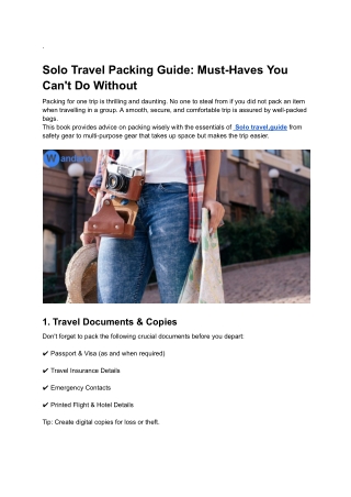 Solo Travel Packing Guide: Must-Haves You Can't Do Without