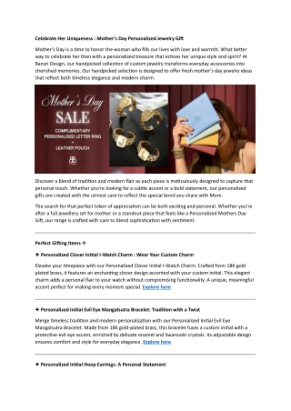 Celebrate Her Uniqueness Mothers Day Personalized Jewelry Gift