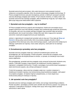 Sprzedaż auta bez przeglądu – co można zrobić_