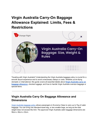 Virgin Australia Carry-On Baggage Allowance Explained_ Limits, Fees & Restrictions
