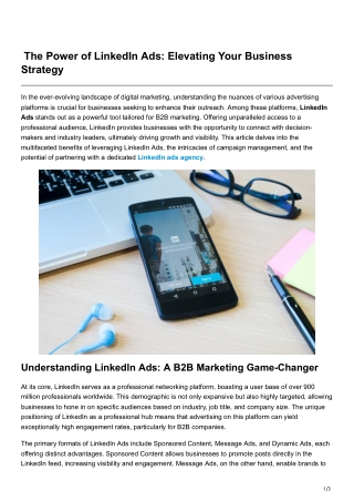 The Power of LinkedIn Ads Elevating Your Business Strategy