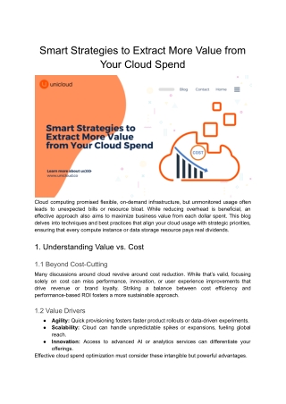 Smart Strategies to Extract More Value from Your Cloud Spend