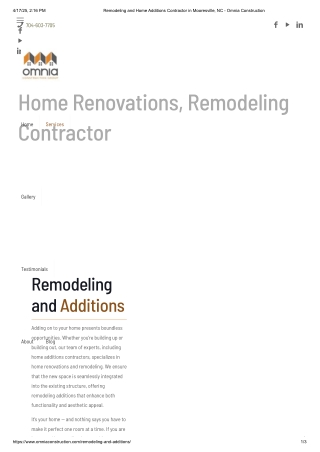 Remodeling and Home Additions Contractor in Mooresville, NC - Omnia Construction