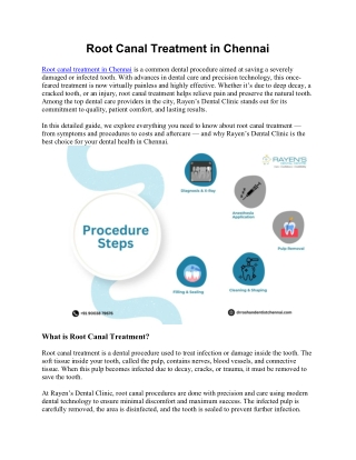 Root Canal Treatment in Chennai