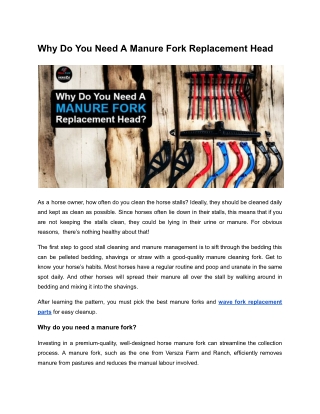 Why Do You Need A Manure Fork Replacement Head