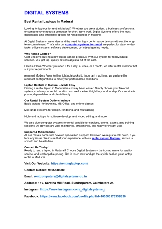 Best Rental Laptops in Madurai