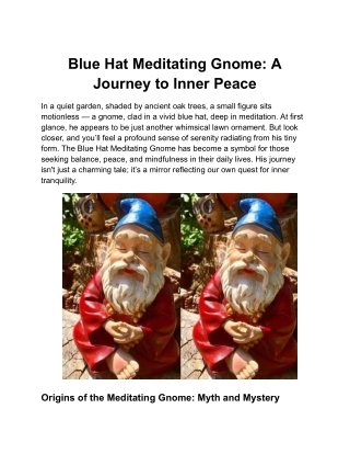 Blue Hat Meditating Gnome