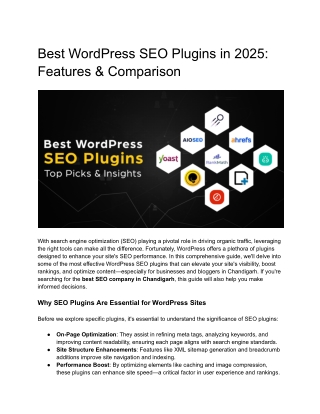 Best SEO Plugins for WordPress_ Features, Comparison & Future Trends