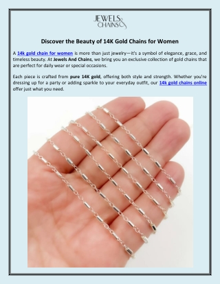 Discover the Beauty of 14K Gold Chains for Women