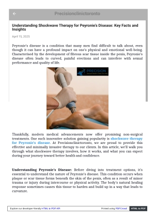 Shockwave therapy for Peyronie's disease