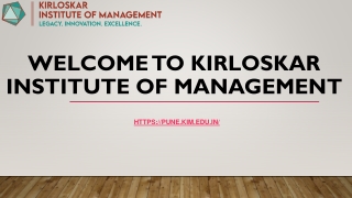 Kirloskar Institute of Management – Among the Best Management Colleges in Pune
