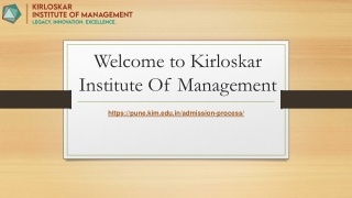 Kirloskar Institute of Management – Among the Top Management Colleges in Pune &
