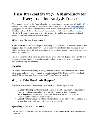 False Breakout Strategy A Must-Know for Every Technical Analysis Trader