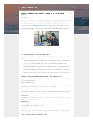 Statistics Assignment Help Get Expert Assistance for Your Academic Success