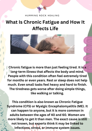 Personalized Chronic Fatigue Medical Care for Lasting Relief and Wellness Support