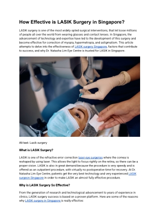 How Effective is LASIK Surgery in Singapore_