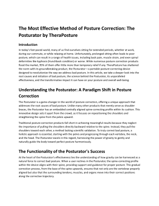 The Most Effective Method of Posture Correction_ The Posturator by TheraPosture.docx