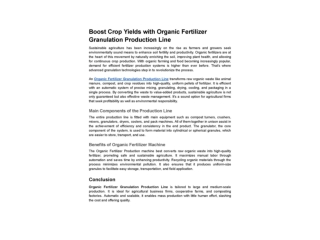 Boost Crop Yields with Organic Fertilizer Granulation Production Line