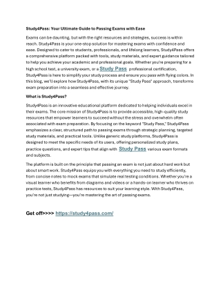 Study4Pass Study Guides Your Path to Success