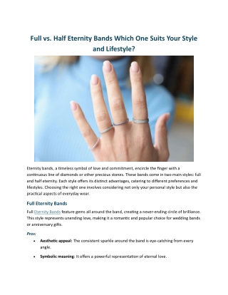 Full vs. Half Eternity Bands Which One Suits Your Style and Lifestyle
