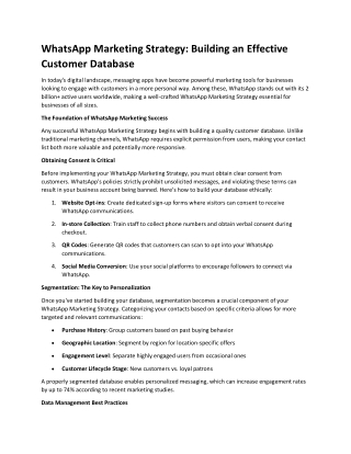 WhatsApp Marketing Strategy