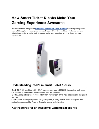 How Smart Ticket Kiosks Make Your Gaming Experience Awesome
