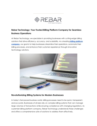 Trusted Billing Platform Company for Efficient Business Solutions