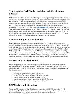 SAP CERTIFICATION