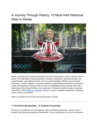 A Journey Through History_ 10 Must-Visit Historical Sites in Kerala
