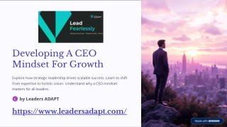 Developing A CEO Mindset For Growth