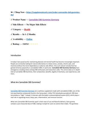 CannaSide CBD Gummies Germany