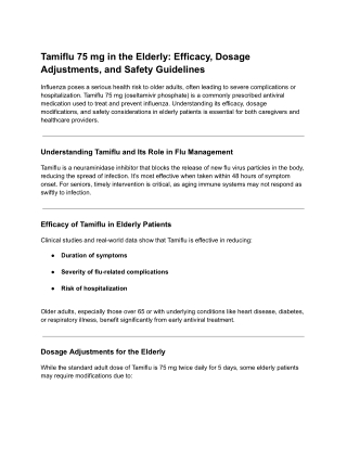 Tamiflu 75 mg in the Elderly_ Efficacy, Dosage Adjustments, and Safety Guidelines