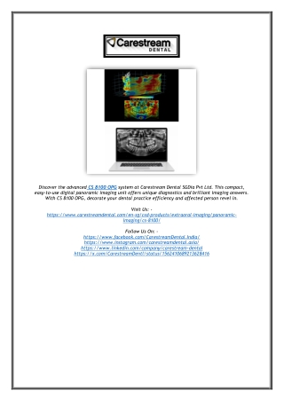 CS 8100 OPG Digital Imaging | Carestream Dental SGDia Pvt Ltd