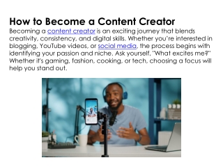 How to Become a Content Creator