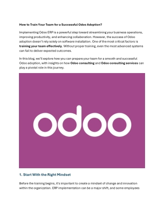 How to Train Your Team for a Successful Odoo Adoption?