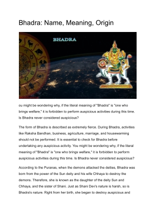 Bhadra_ Name, Meaning, Origin